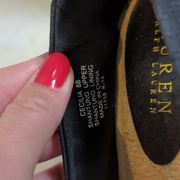Ralph Lauren wedges, black, women's size 8 - Picture 3 of 6